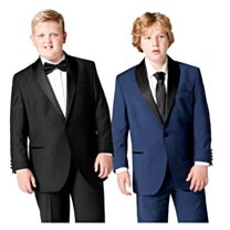 Boy's Plus Fit Luxury Tuxedo - Blue or Black