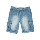 Boys Generous Fit Denim Cargo Shorts 100% Cotton 