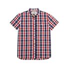 Red Mix Boys Plus Size Sturdy Fit Checked Short Sleeved Shirt
